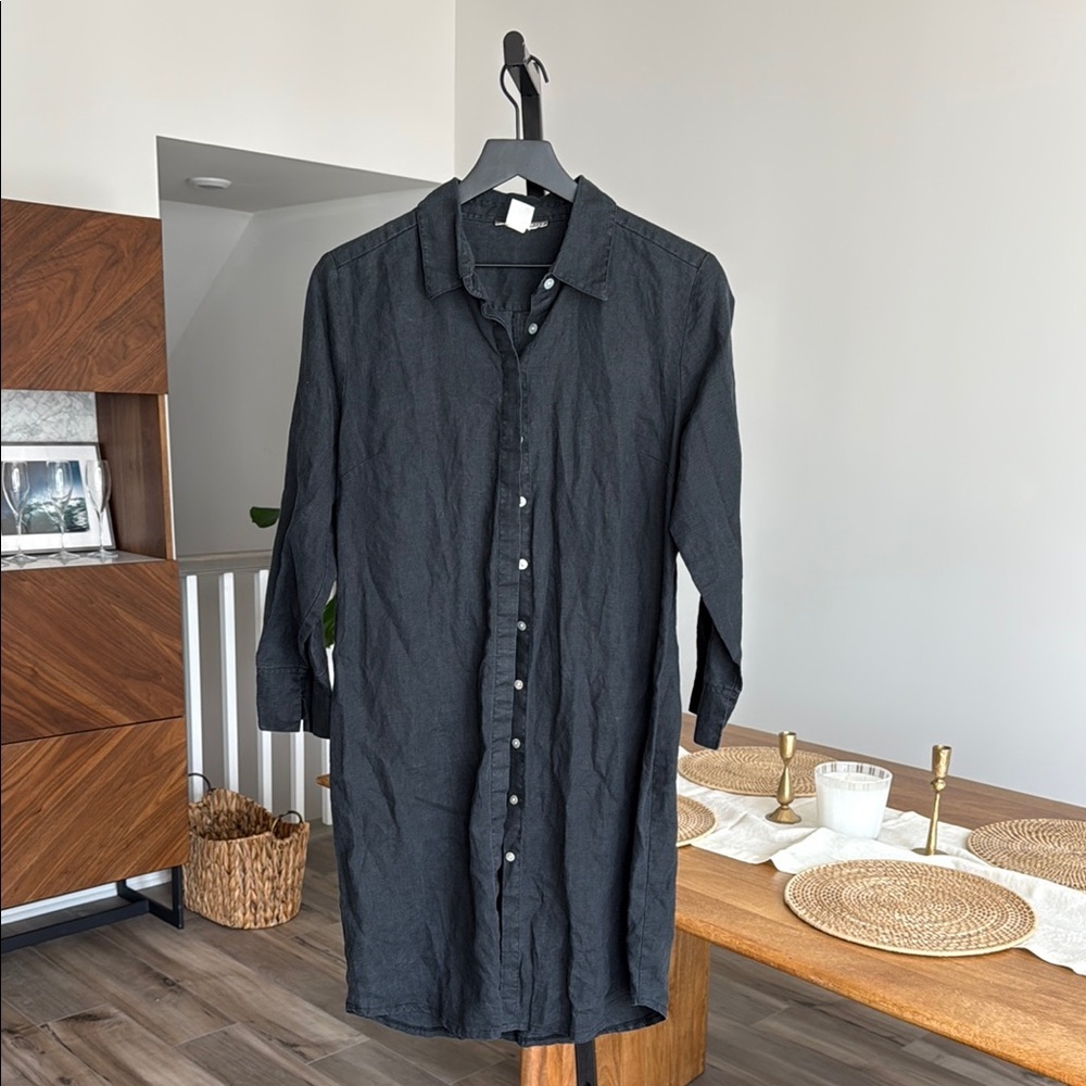 Isabella Bird linen shirt dress